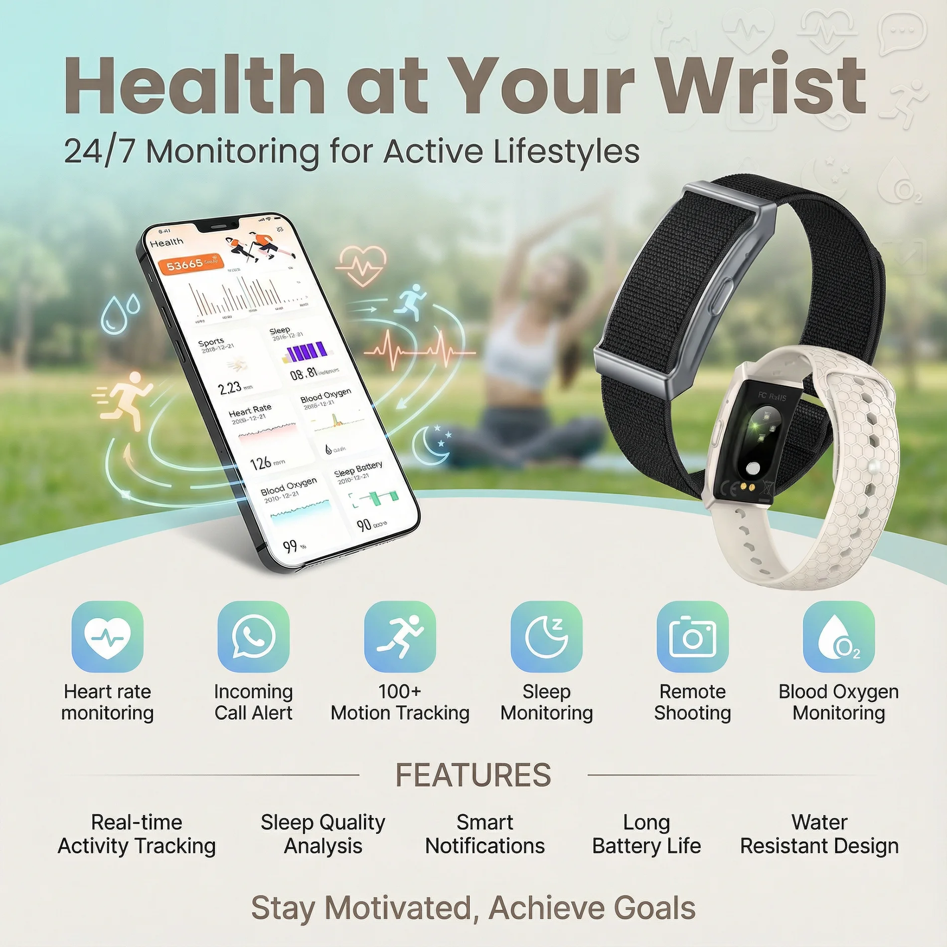 

Смарт-браслет G69, спортивный фитнес-трекер, мониторинг здоровья, подсчет шагов, отслеживание сердечного ритма, сна, IP68, водонепроницаемый умный браслет