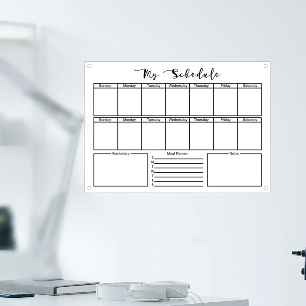 Clear Acrylic Fridge Magnet Sticker Calendar Weekly Planner Magnetic Schedule Reusable Erase Board Fridge Message Menu Gadgets