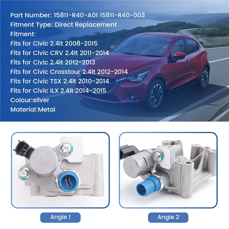 

Engine VTEC Solenoid Sensor Spool Valve For Honda Civic Variable Timing Solenoid Valve 15811-R40-A01, 15811-R40-003