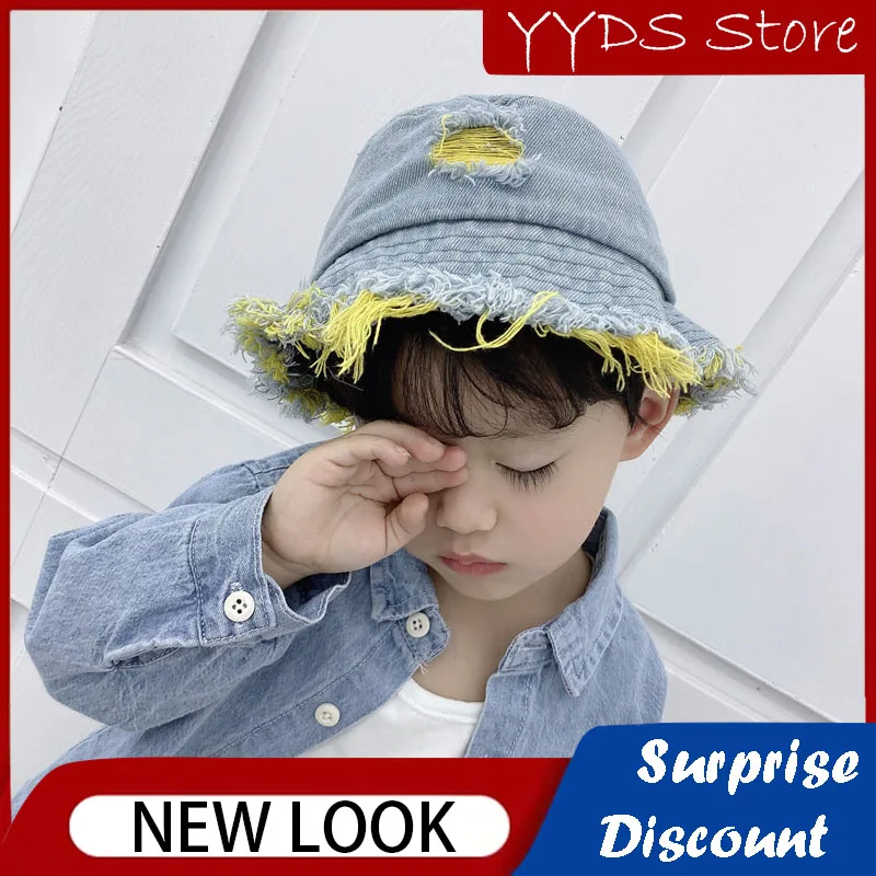 Spring and Summer Children's Fisherman Hat Boys and Girls Hand-painted Graffiti Goose Sun Hat Letter Printing Beach Sun Hat