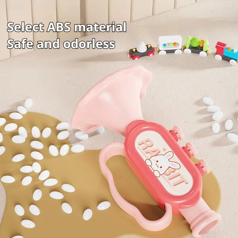 بوق صغير أزرق/وردي [مع حبل] صفارة هارمونيكا ممتعة للأطفال بعمر 0-1 سنة، آلة موسيقية خاصة للرضع