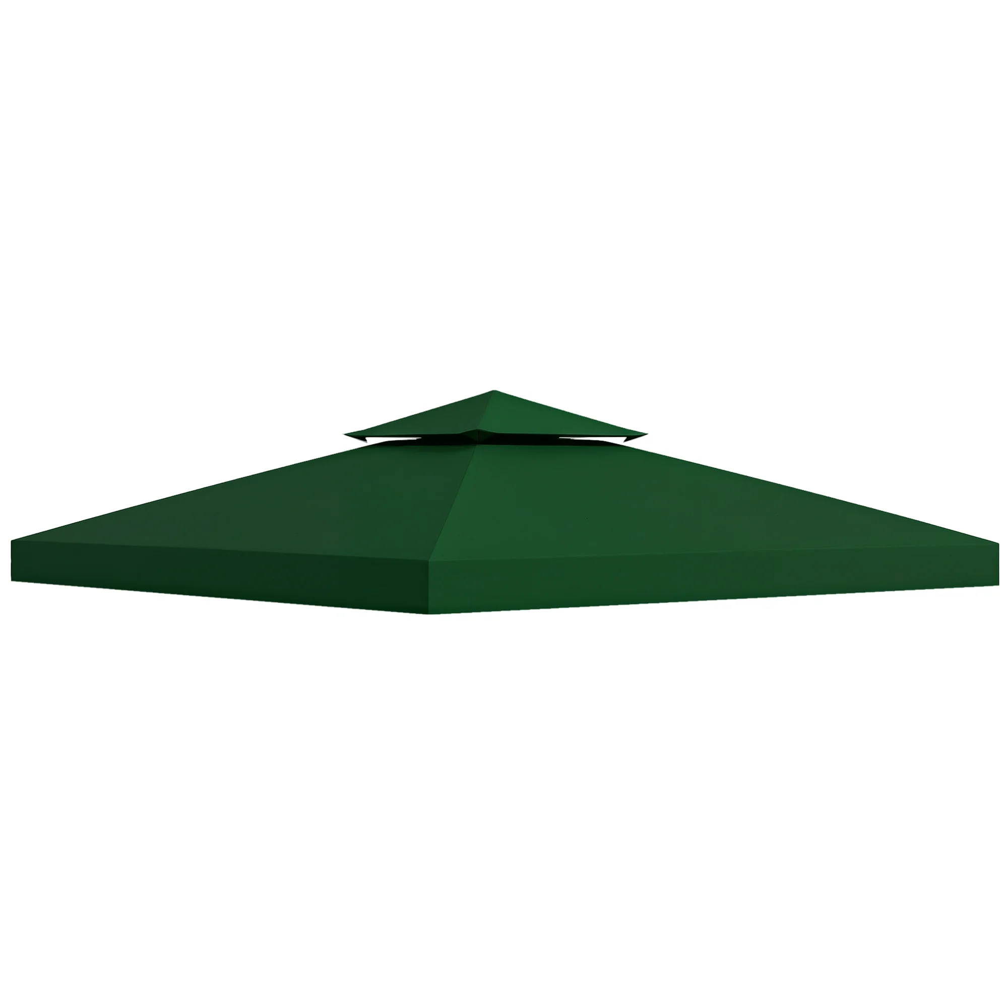 Couverture Telo pour Gazebo da Giardino 3x3 m, Tetto Anti-UV Impermeable en Polyester Verde Scuro