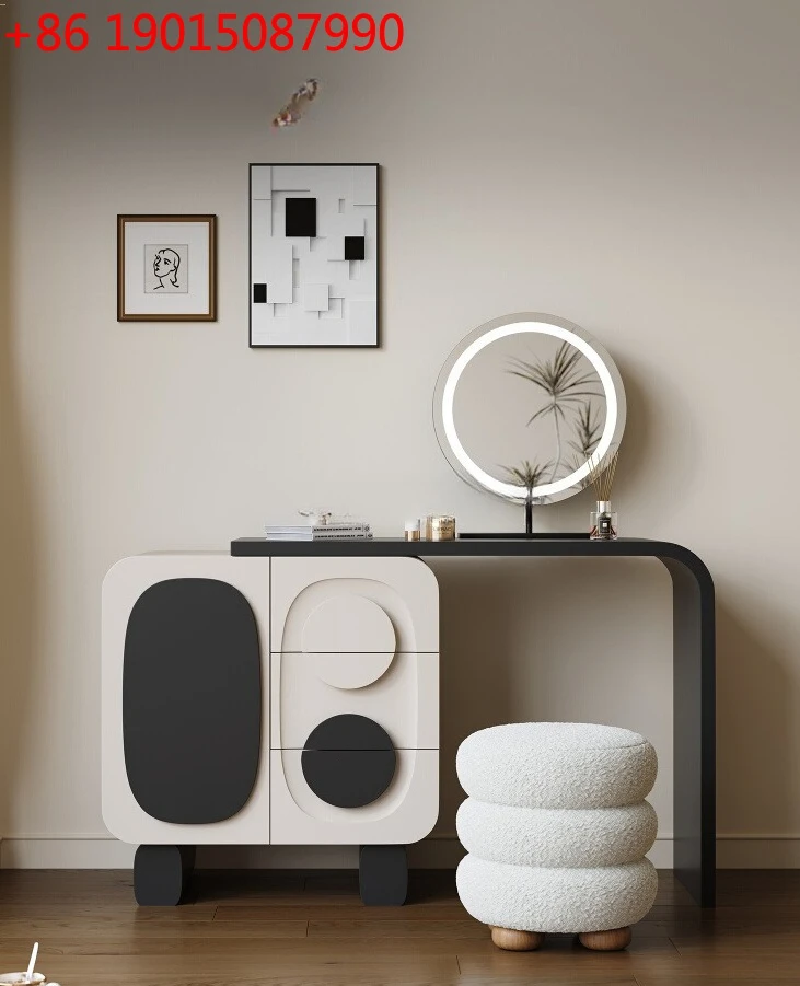 

Italian minimalist designer dresser storage cabinet integrated bedroom modern minimalist retractable makeup table high sense