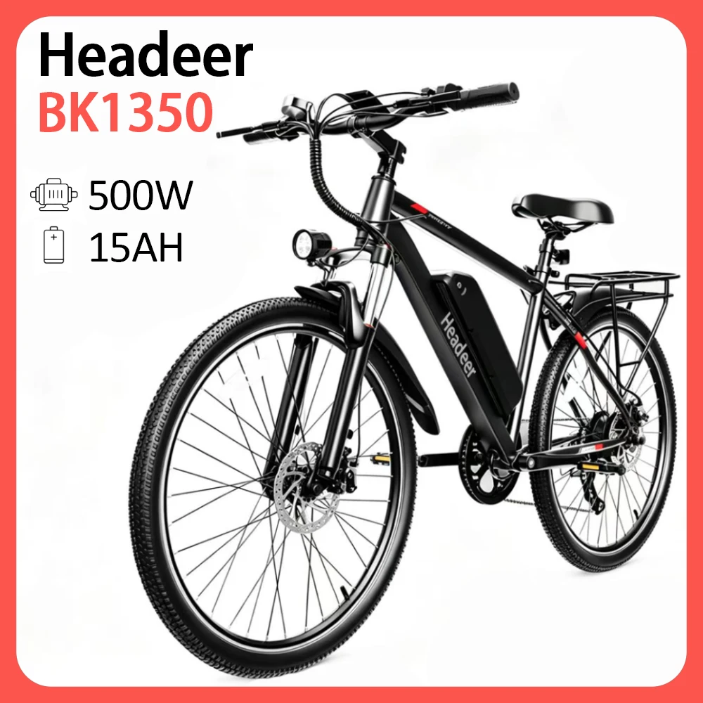 Bicicleta Eléctrica Header Bk1350, Motor de 500W, Velocidad Máxima de 35Km/H, Batería de 48V 15Ah, Autonomía de 60Km, Doble Freno de Disco