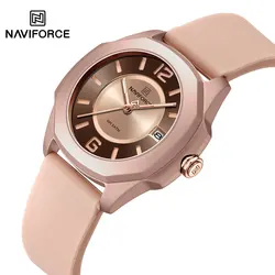 NAVIFORCE Famous Brand Women Watch Big Dial Quartz Watch Silicone Strap Wristwatches Waterproof Clock Reloj Mujer Dropshipping