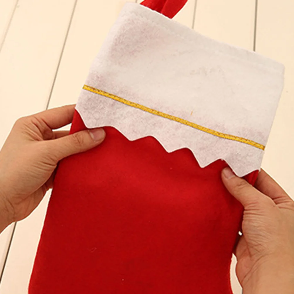 

6Pcs Hanging Christmas Socks Festive Theme Strong Fabric Gift Bags for Children's Surprises Tree Window Door Decorations