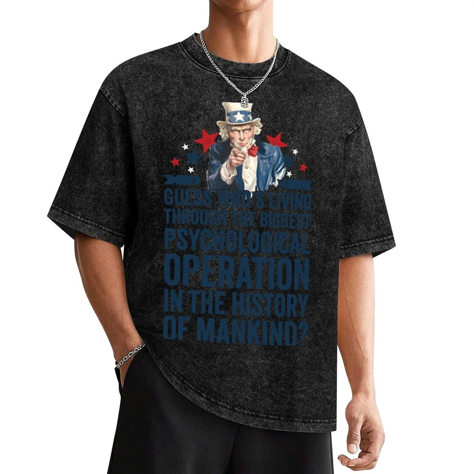 Uncle Sam ? Psychological Operation ? Psyop ? Hoax T-Shirt boys whites vintage clothes oversized mens graphic t-shirts funny