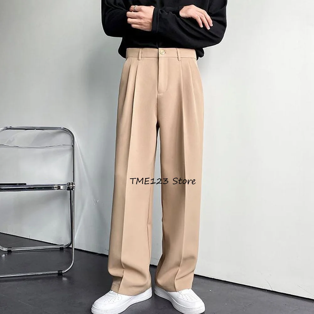 

Work Pants for Man Trousers Solid Color Men's Tailoring Pants Polyester Fiber Straight Leg Casual Trouser Classic Clothing