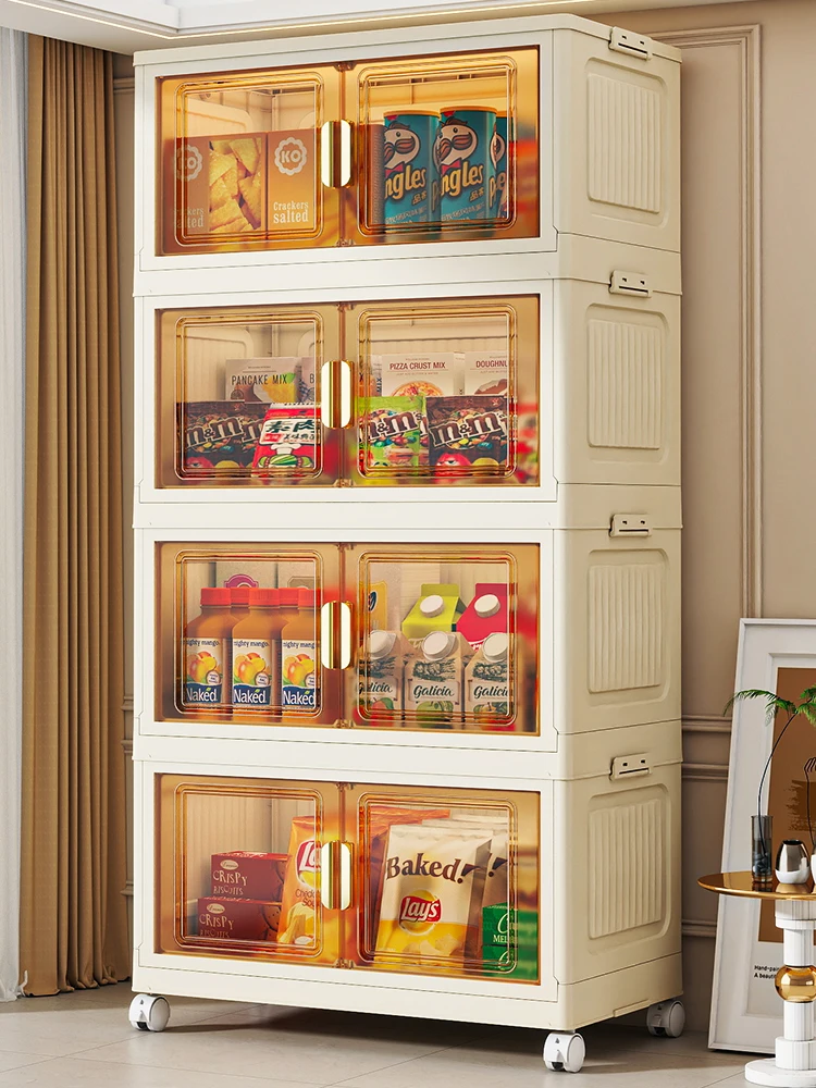 

Large Capaci Plastic Storage Box Unassembled Home Organization Cabinet Multi-layered Storage Container Foldable Design