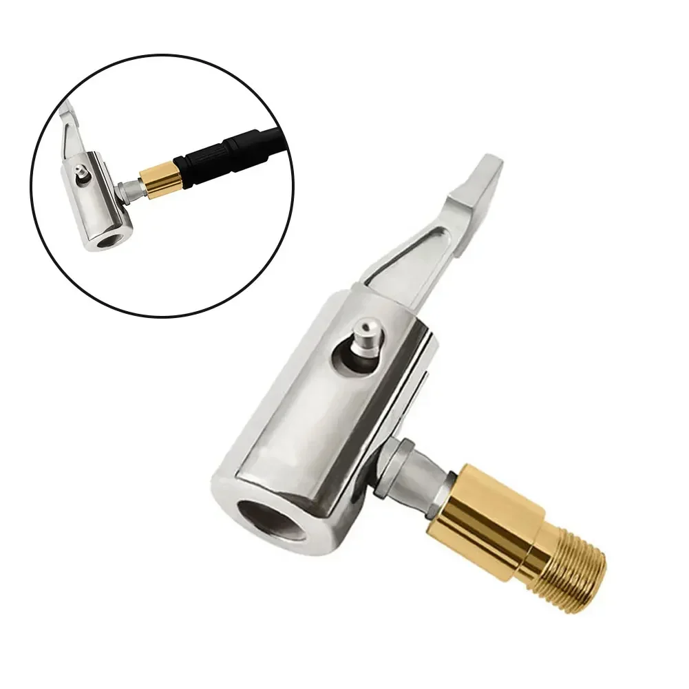 Car Tire Air Chuck Inflator Pump Valve Connector Clip-on Adapter Car Brass Tyre Wheel Valve For Inflatable Pump