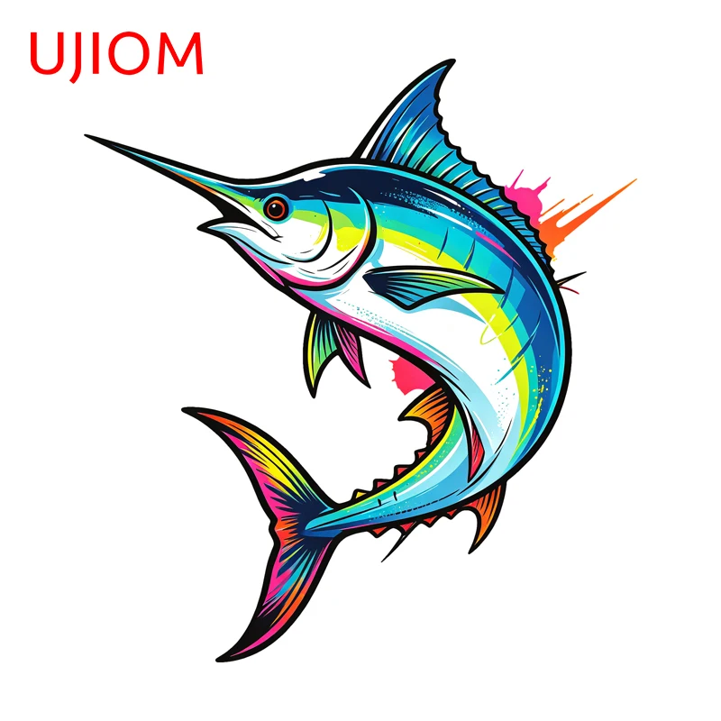 UJIOM For Striped Marlin Wall Stickers Fashion Occlusion Scratch Bathroom PVC Decal Suitable Sticker For Decoration Chambre