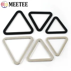 5/10 Pz Meetee 18/25/30/40mm Triangolo Anello di Metallo Fibbie Tessitura Regolatore Chiusura Zaino Cinghia Cintura Anello Borsa Anelli Accessori