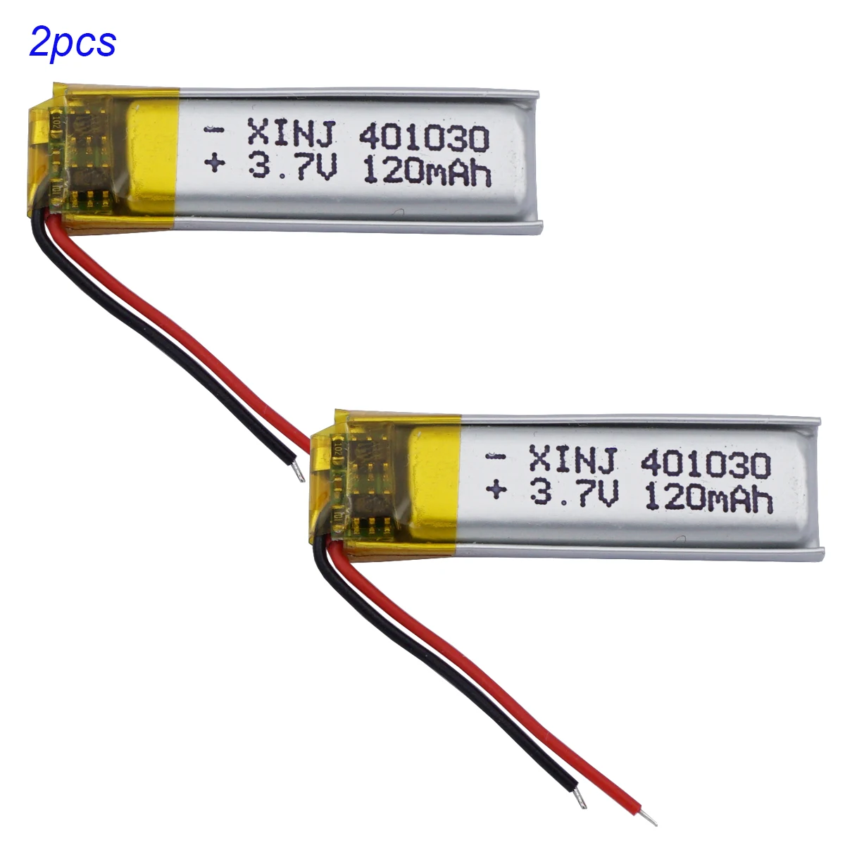 

2Pcs 3.7V 120mAh 0.44Wh Replacement Rechargeable Lipo Battery For GPS Camera Sat Nav Driving Recorder Bluetooth Speaker 401030