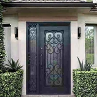 Customized Door DepositEntrance Elegant Steel Fire Patio Doors Flat Double Or Single With Sidelights For Home Window 2
