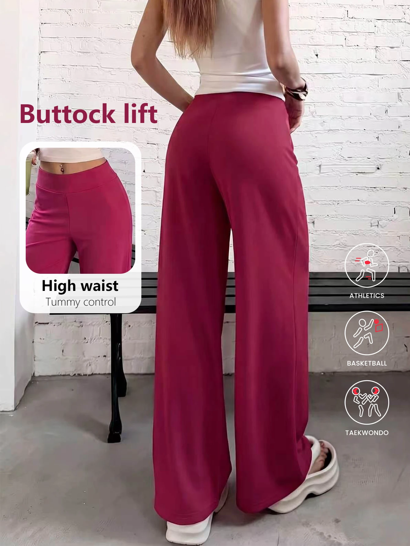 

High Waist Wide Leg Pants For Women Lightweight Summer Pants Soft Flowy Loose Casual Long Trousers