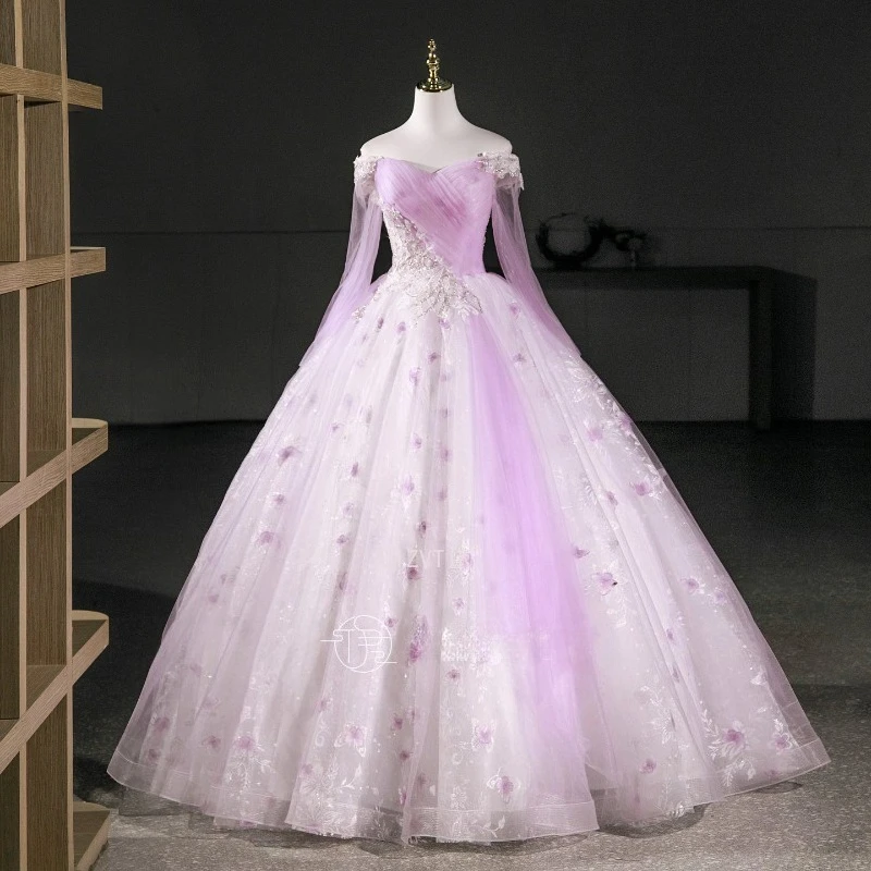 Роскошные вечерние платья, бальное платье, женское милое платье с открытыми плечами и длинными рукавами для выпускного вечера, платья для особых случаев по индивидуальному заказу 2026