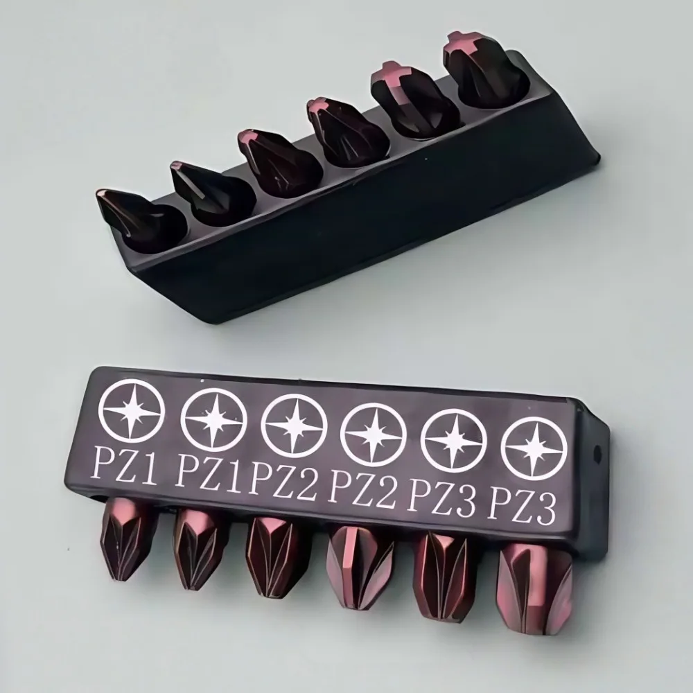 S2 Sicherheits-Schraubendreher-Bohrer-Set 1/4 Zoll S2 Stahl Schraubendreher-Bit-Set 6/8/10/12 Stück Torx HEX Quadrat Pozidriv H-Typ Kopf usw. – Detail 12
