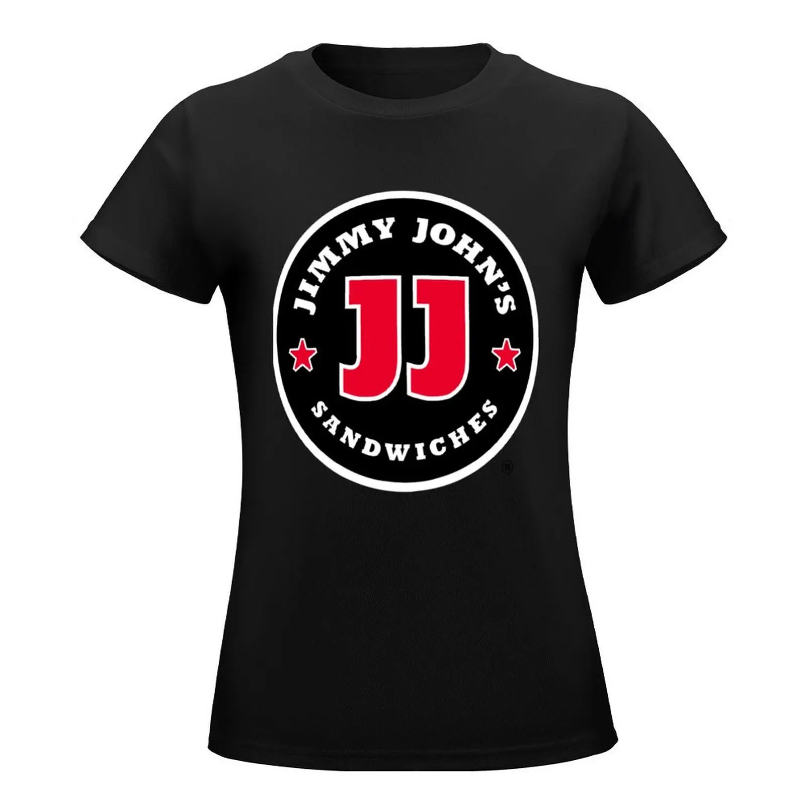 Jimmy John 'S Sandwiches Restaurant Logo T-Shirt Met Dierenprint Shirt Voor Meisjes T-Shirt Voor Dames