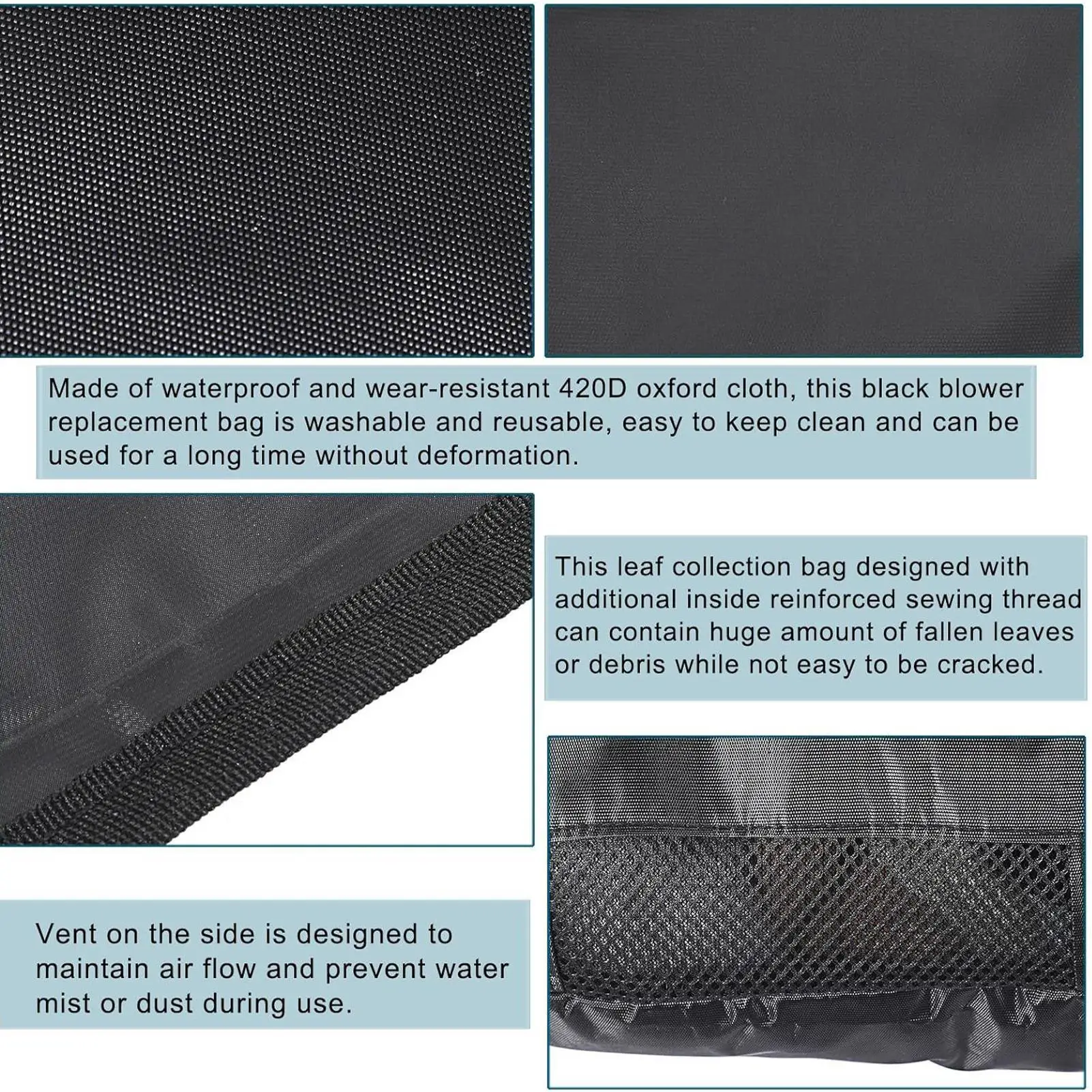 Leaves Blower Bag Bottom Zippered Leaves Collection Bag Debris Dump Organizer For Yard Garden Patio Driveway Pathway Outdoor