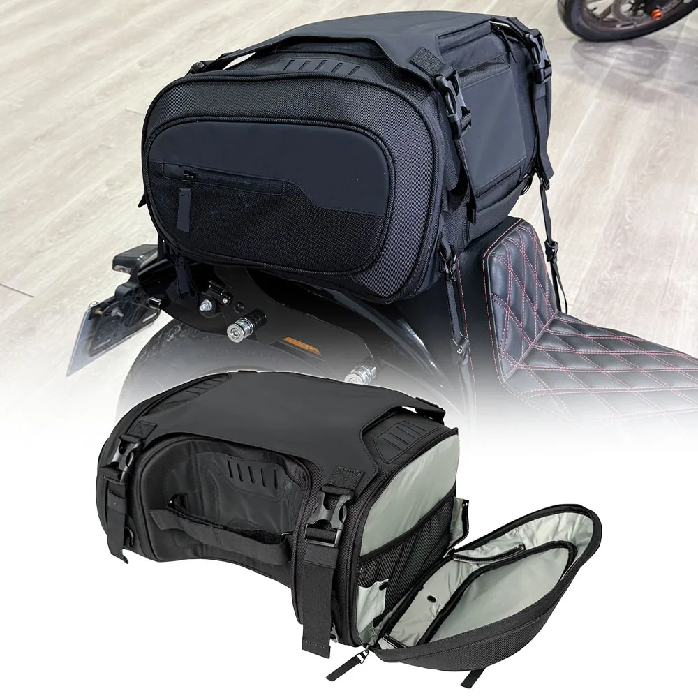 30L Waterproof Overwatch Tail Bag Motorcycle Rear Seat Saddle Bag for Harley '23-Up CVO '24-Up FLHX & FLTRX & '25-later Touring