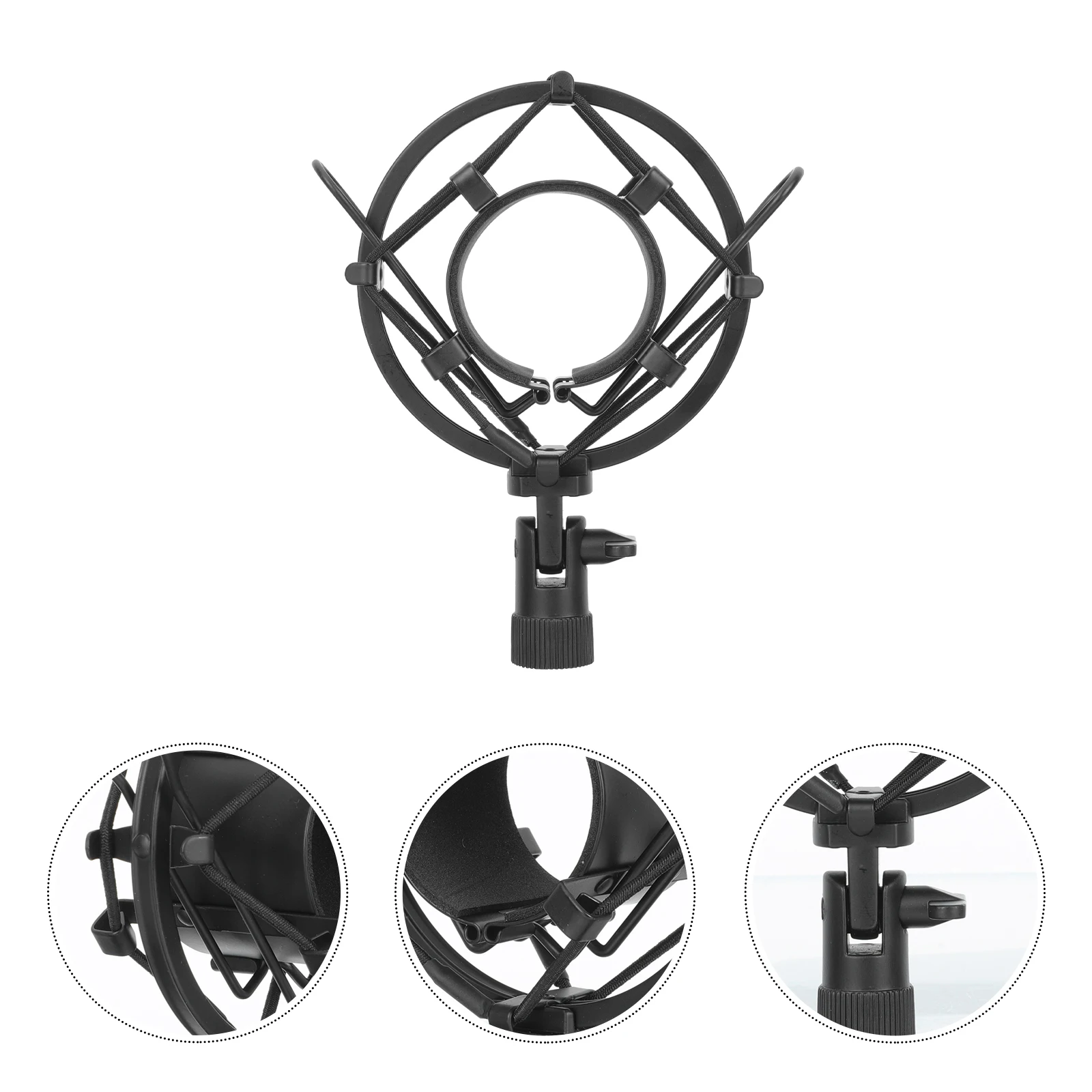 Microphone Shock Mount Desktop St Anti Vibration Holder Metal Elastic Rope Bracket Mic St for Broadcasting Singing Recording