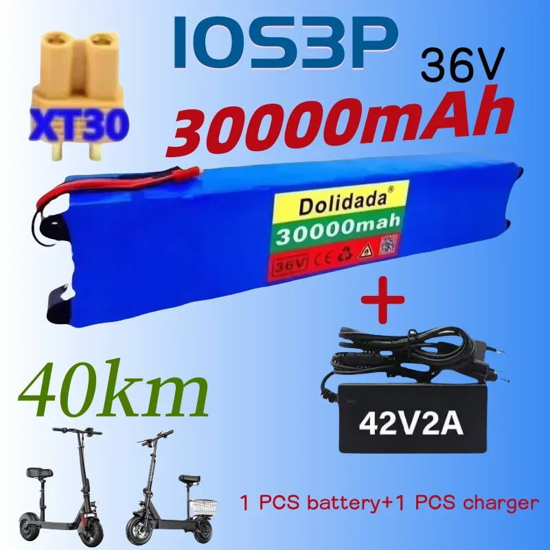 

Free delivery 100% new M365 original 36V 30Ah Kick scooter battery pack 36V 30000mAh electric scooter battery pack BMS board