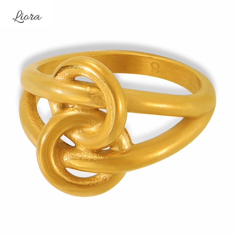 Liora 316L Stainless Steel Bond Statement Rings For Women Men Finger Round Charm Couple Rings Waterproof Fashion Jewelry