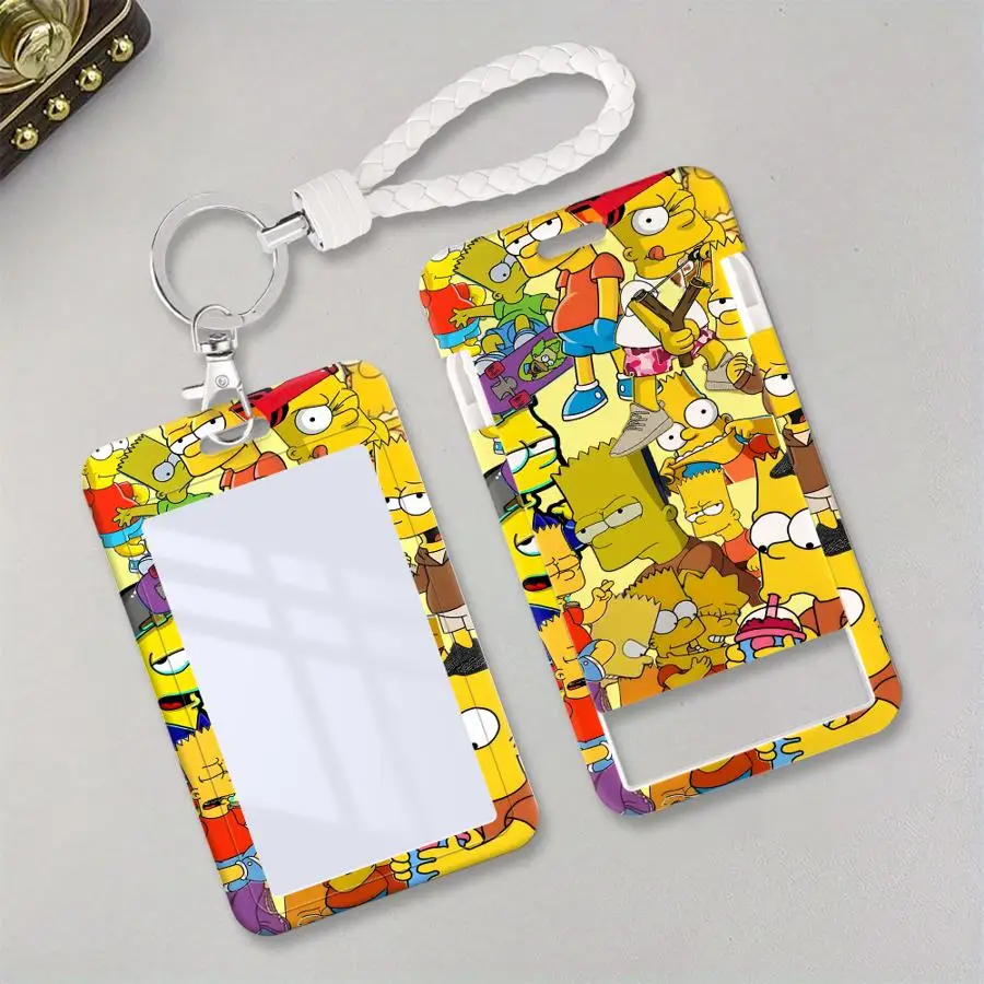 Cover Case 1Pc Card Holder Retractable Credit Card Holders Holders Child Bus with lanyard Badge Bank ID Funny Simpsons Marge