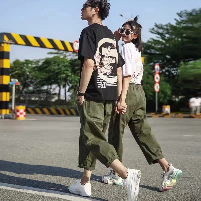 

Свободные прямые брюки для спецодежды Dstring, весна-лето, модные простые трендовые молодежные повседневные джинсы в стиле Харадзюку с девятью точками