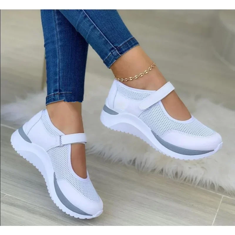 Round Toe Knit  Platform Sandals for Women's Large Mesh Sports Sandals Sandals Women Summer 2023