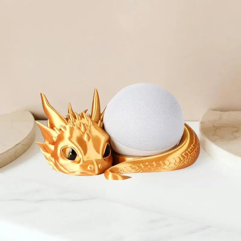 3D Printed Smart Speaker Holder Exquisite Desktop Decoration Dragon Shaped Speaker Bracket Frame Storage Rack Bracket Home