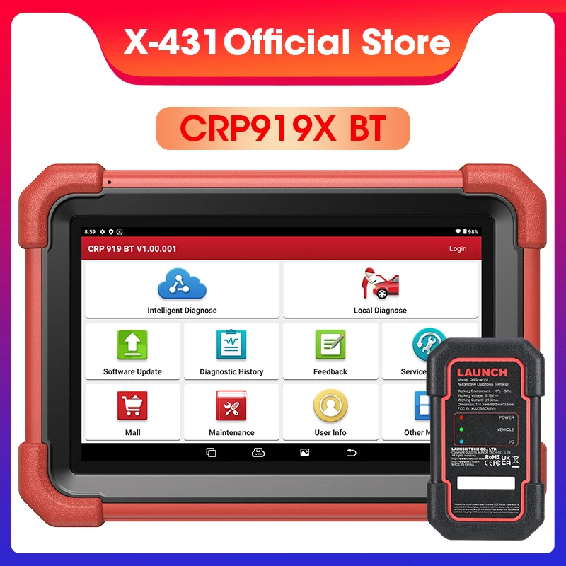 X-431 LAUNCH CRP919X BT OBD2 Scanner Automotive Diagnostic Tools Car CANFD DOIP ECU Coding OBDII Professional Scan Free Shpping