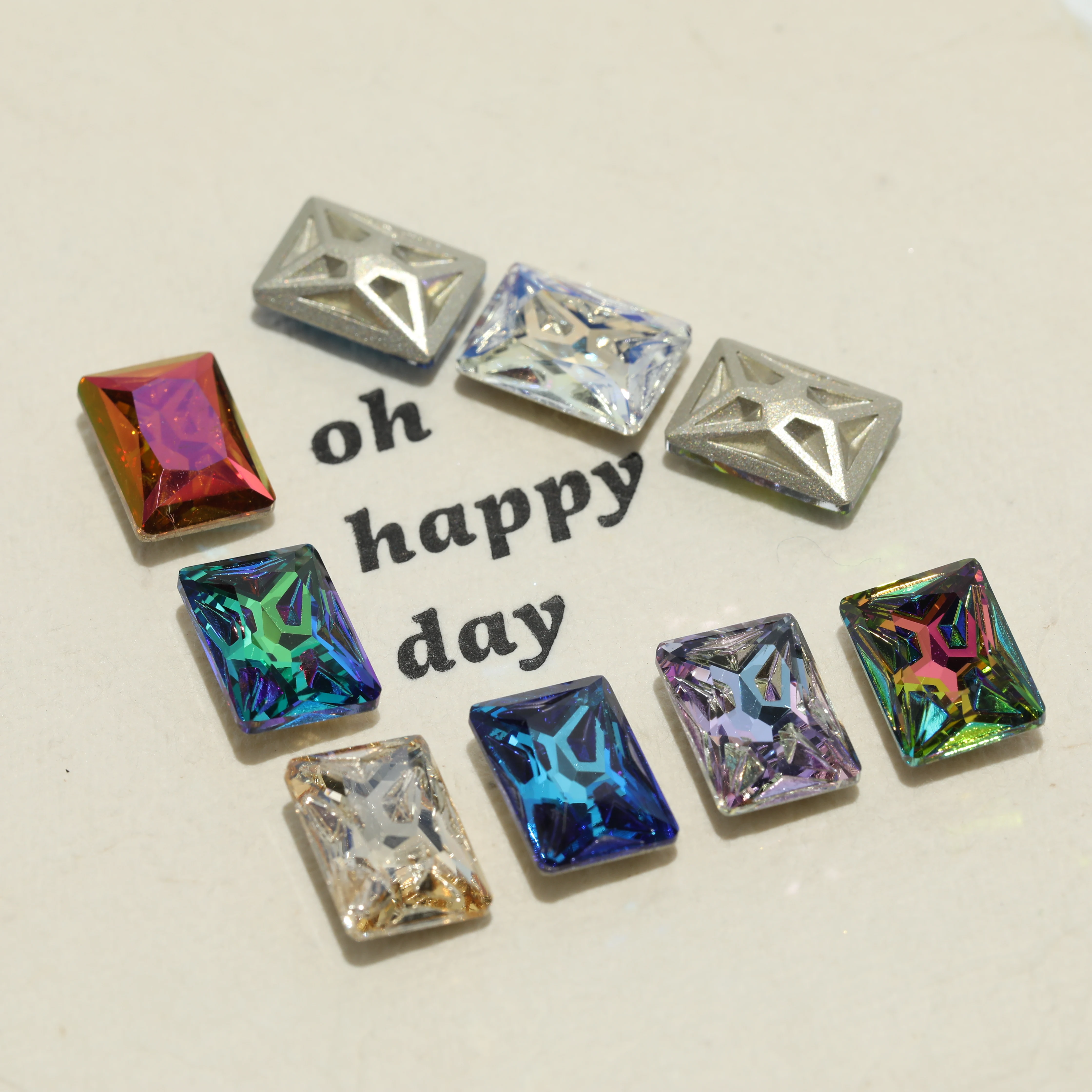 GRST Premium Meteorite Series Strasssteine DV4025 Rechteckige Fancy Stones Glänzende Kristalle für DIY Nagelkunst, Hochzeitskleider, Taschen und Zubehör – Detail 3