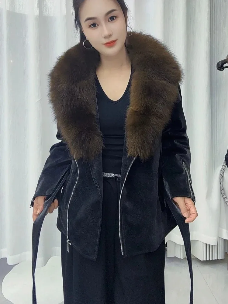 OFTBUY Women's Winter Jacket with Fur Collar Full Zip Pockets Down Coat Relaxed Warm Windproof Winter Urban Style for Daily Wear