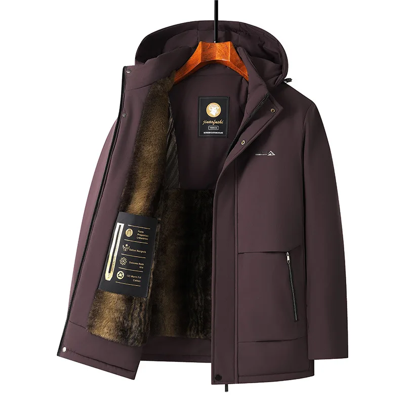 Men's Winter 2026 Casual Warm Solid Color Cotton Jacket Trendy Fashion Flip Universal Field New