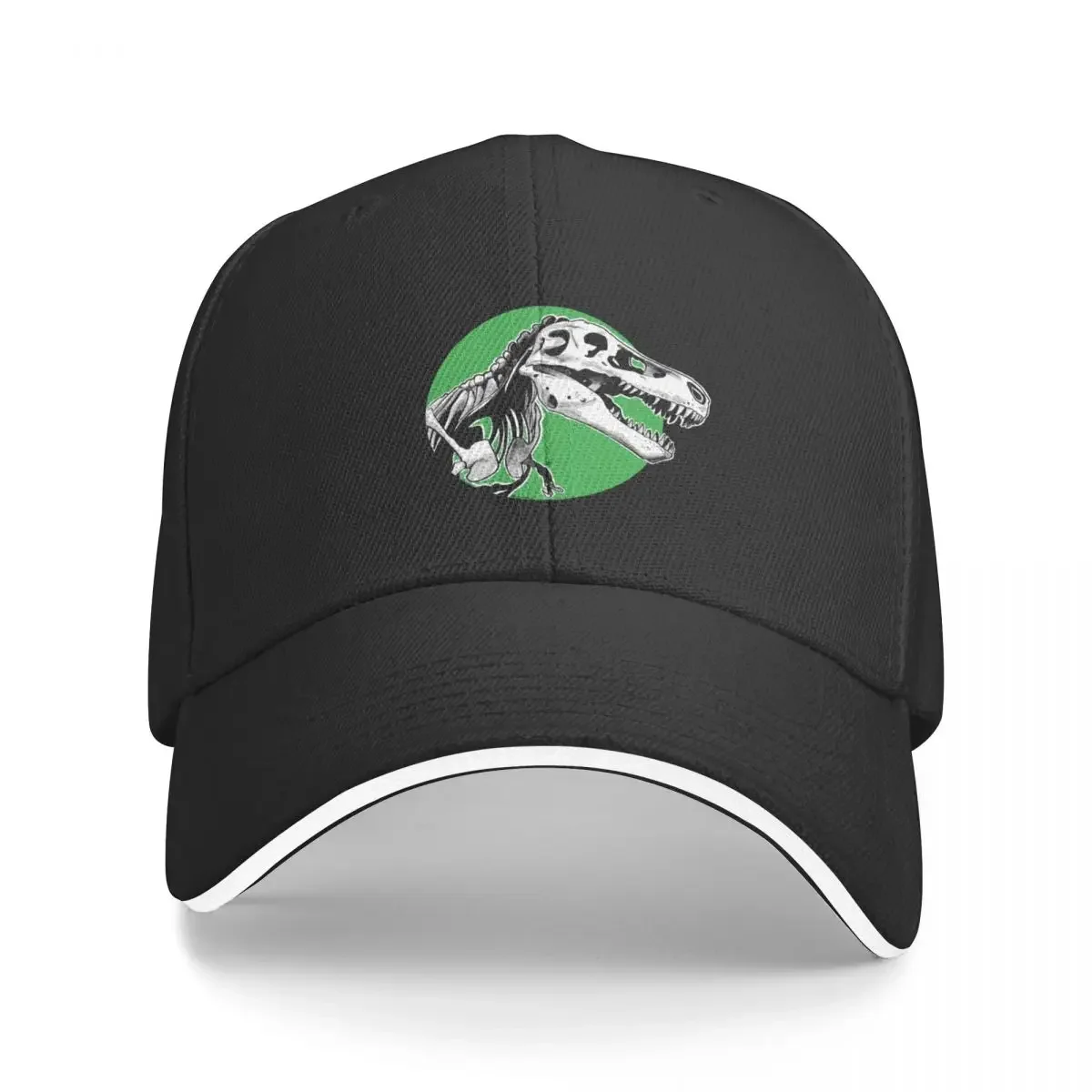 

T-Rex skeleton green Baseball Cap derby hat Custom Cap Woman Men's