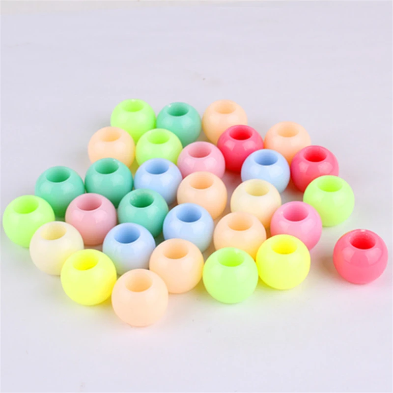 50/100 Uds. Enlaces, anillos y tubos trenzas de pelo cuentas Color gelatina acrílica agujero grande extensiones de cabello decorativas DIY trenzas de peluca sucia