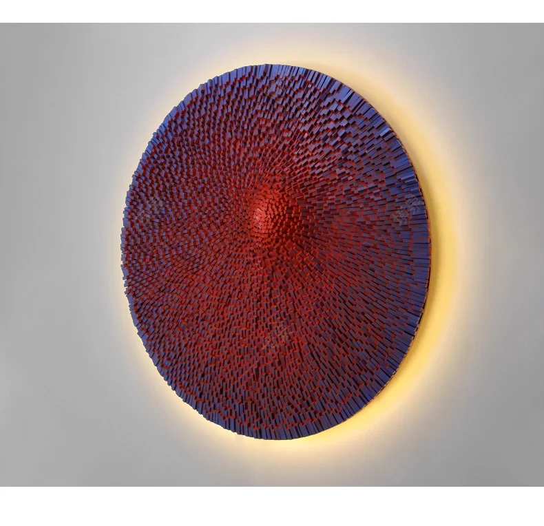 A Gradual change abstract art porch decorative painting can shine high sense circular hanging painting manual three-dimensional