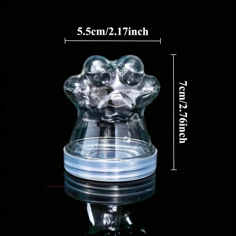 투명한 애완동물 털 보관병, 고양이 털 보관 용기, 귀여운 고양이 발 모양 사탕 용기, 다용도 애완동물 추모 선물