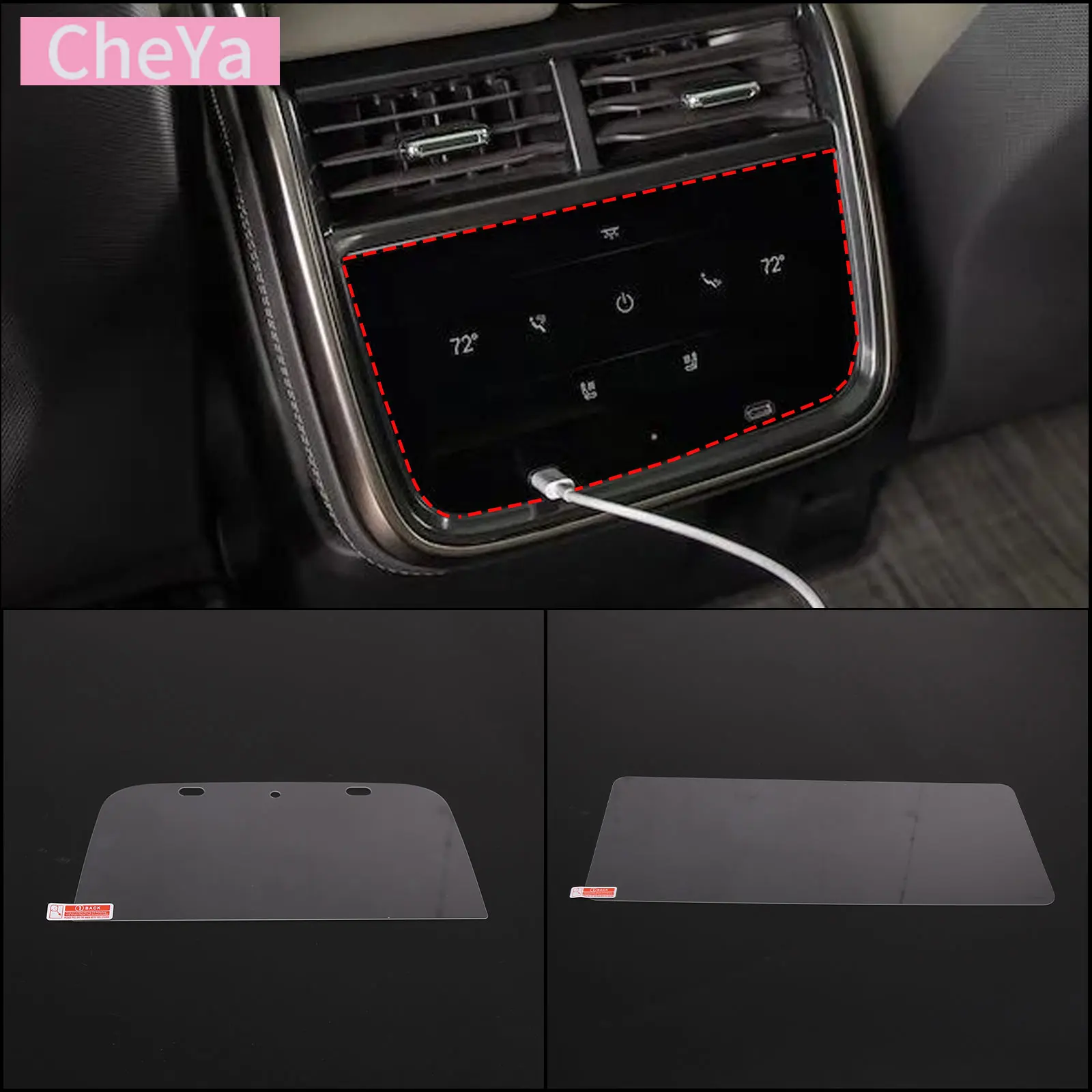 

For Rivian R1T/R1S Car Instrument Panel Tempered Film,Rear Control Screen Tempered Film,Navigation Screen Tempered Film Accessor