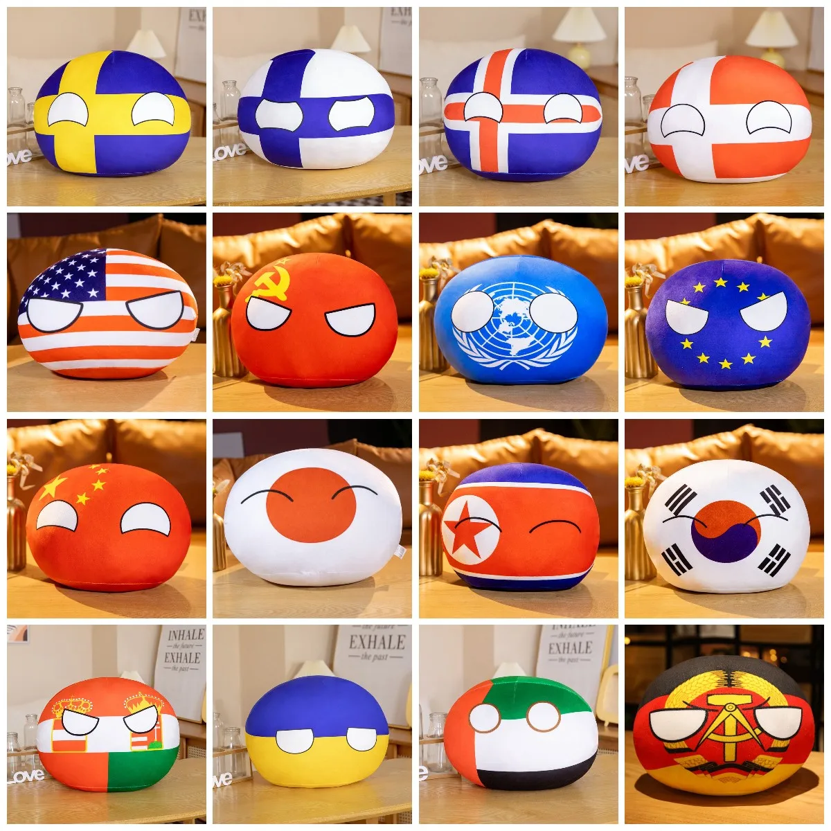 68 Styles 10cm Country Ball Plush Toy Polandball Plush Pendant Soft Countryball Stuffed Doll for Kids Girls Bag Pendant Keychain