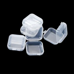 5/10Pcs Small Boxes Square Portable Plastic Box Jewelry Storage Case Finishing Container For Earrings Packaging Storage Box