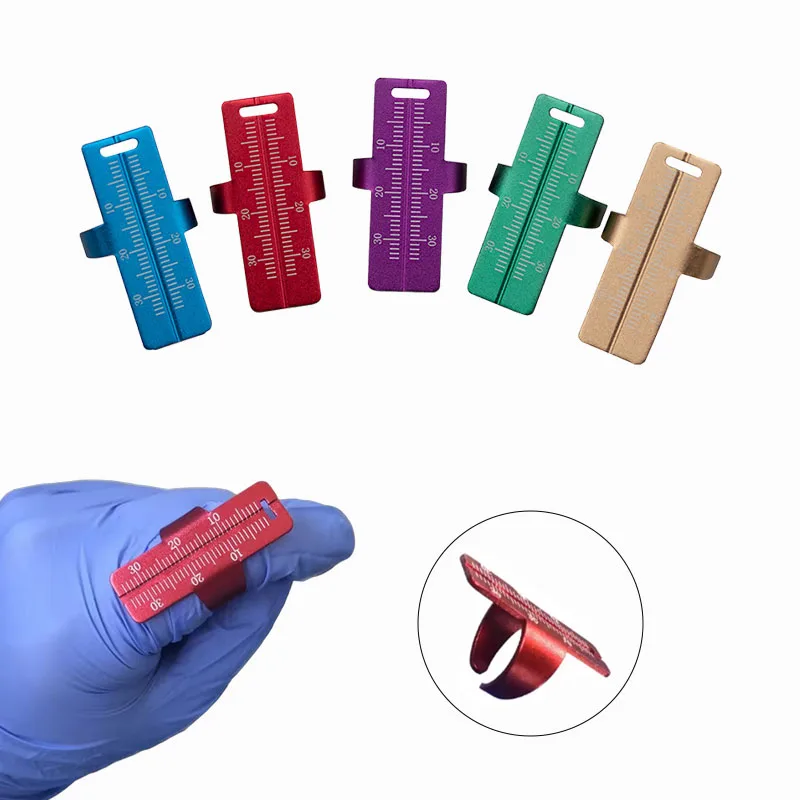 

1/10/50Pcs Dental Colorful Endodontic Finger Ring Ruler Aluminium Dentist Endo Finger Ruler Measure Scale Dentistry Ring Ruler