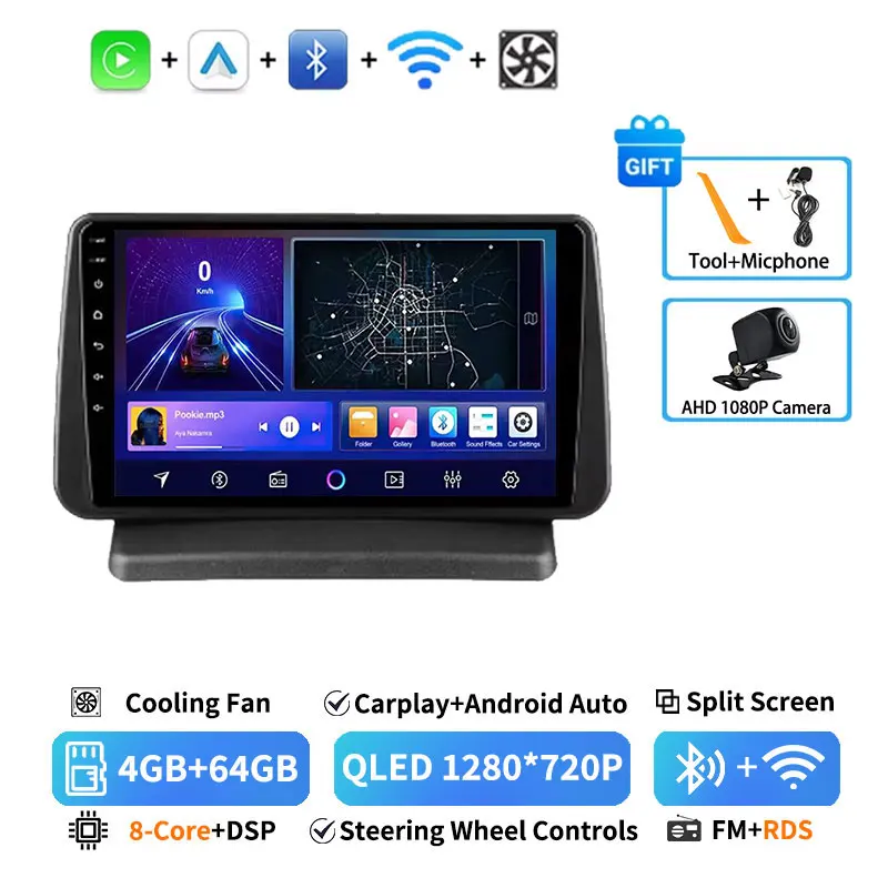 Draadloze Carplay Android 15 voor Nissan Note E11 2005 - 2013 Stereo 360 Camera Autoradio BT GPS WIFI 4G LTE DSP Videospeler RDS