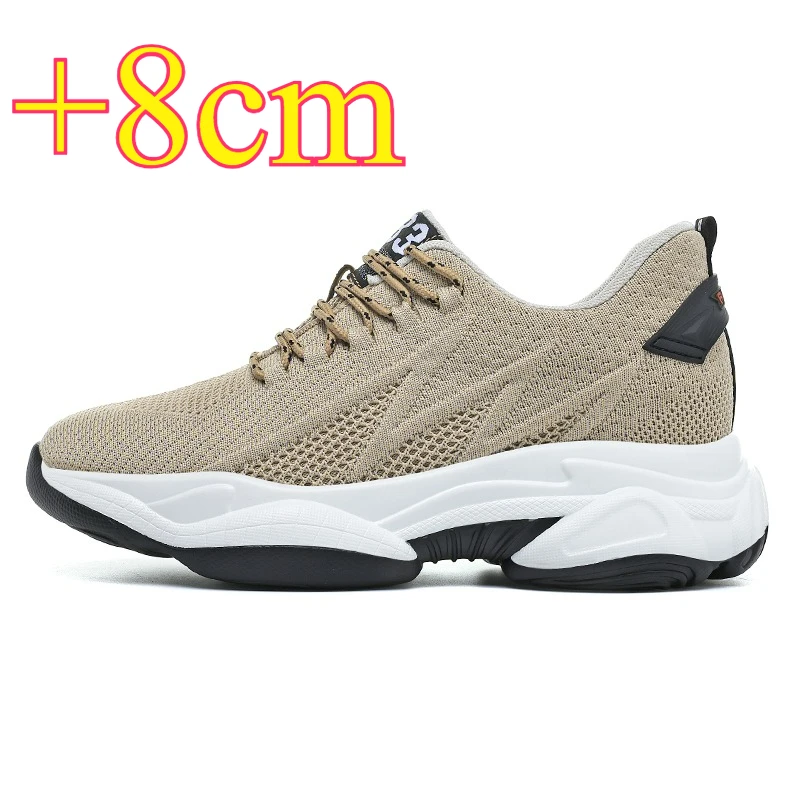 Increasing Men Sneakers Casual Heightening Shoes 8cm Height Increase Shoes for Summer Breathable 6cm Elevator