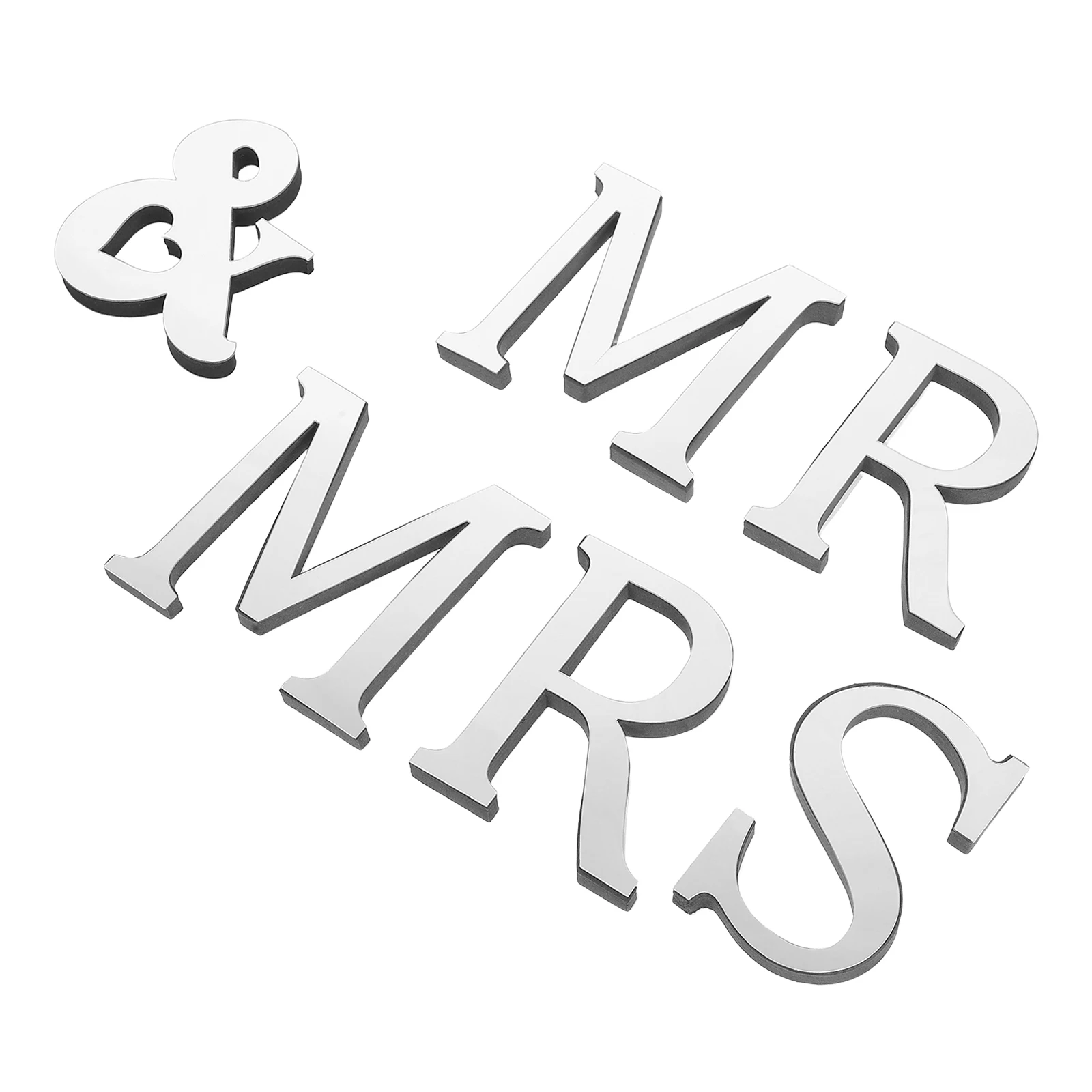 

1Set Mr Mrs Self Adhesive 3D Acrylic Mirror Wedding Wall Decal for Banquet Room Background DIY Reflective Letter Stickers