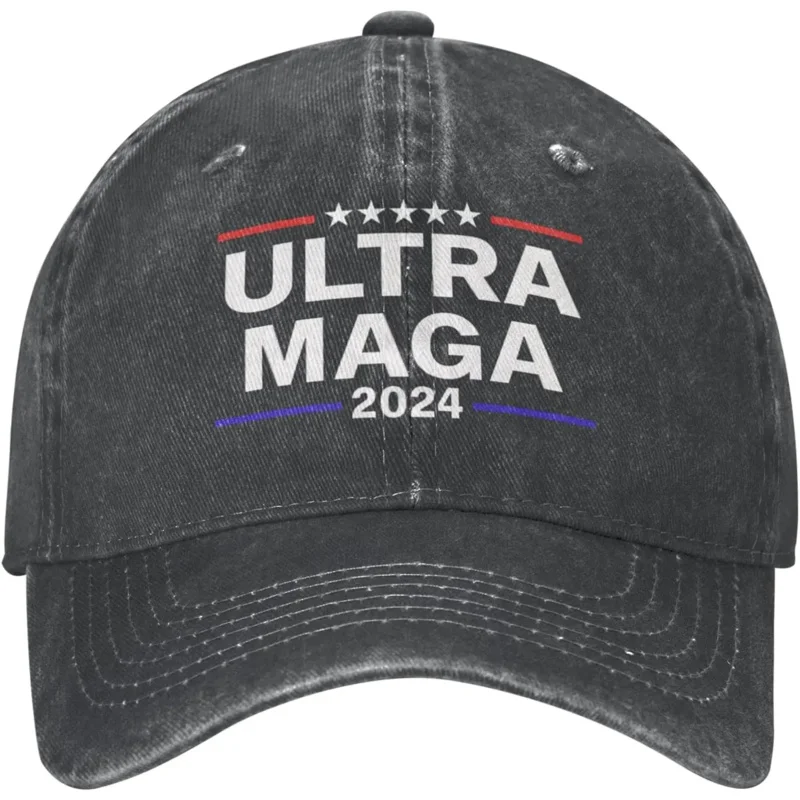 

Hat Ultra MAGA Messy Bun American Flag Hats Vintage Adjustable Baseball Cap Cotton MAGA Hat