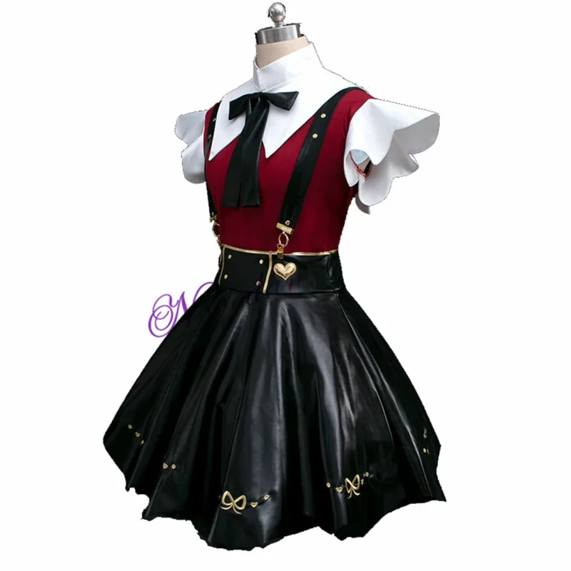 Behoeftig Meisje Overdosis Afgrond Cosplay Kostuum Schoen Pruik Anime Game Ame Abyssoning Angle Dokuro Chan Cosplay Zwart Leren Rok Set