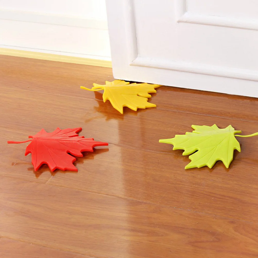 

4Pcs Anti-Pinch Door Stopper Leaf Shape Finger Protector Bright Flexible for Kitchen Bathroom Bedroom Door Wedge