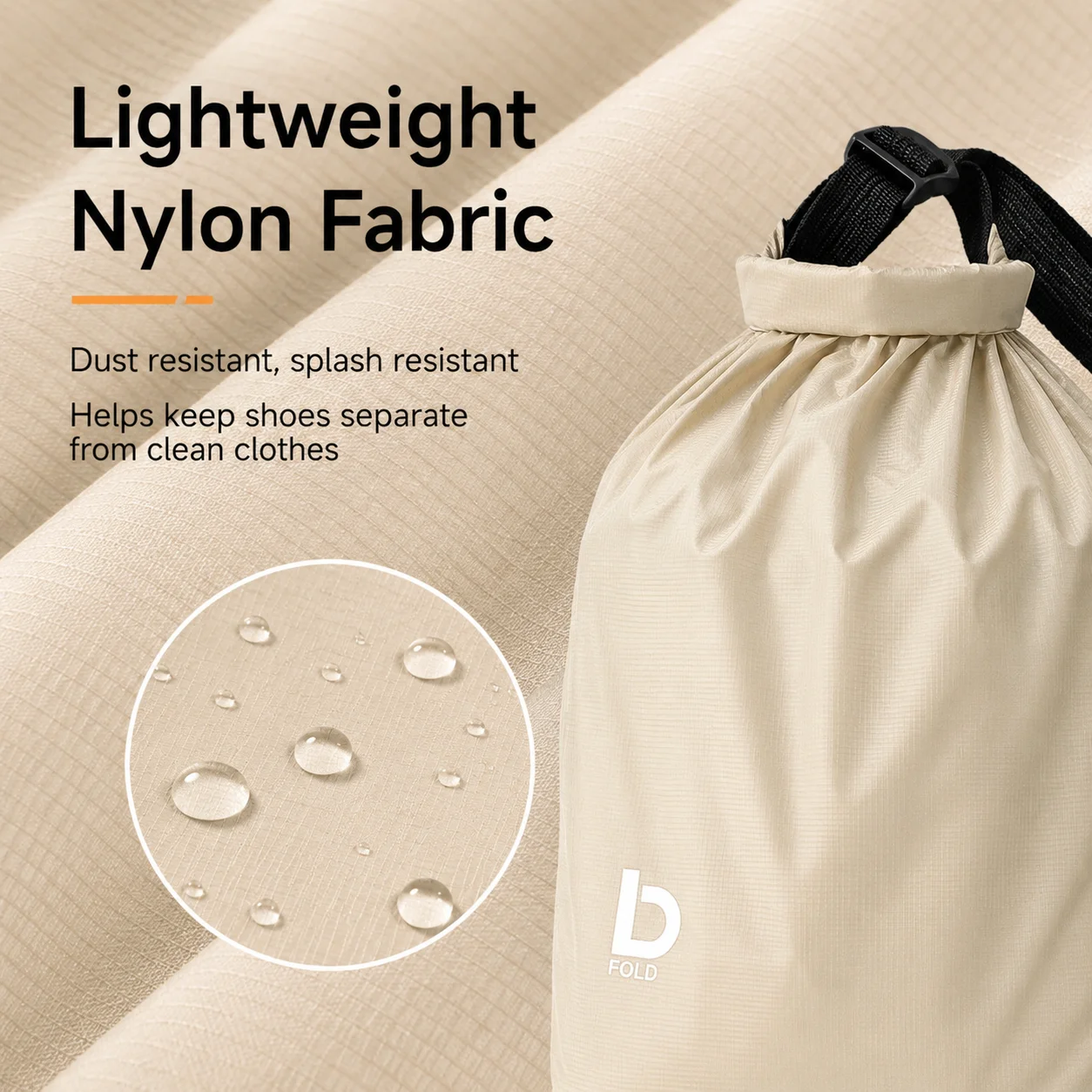 Nylon-Hängeschuhtasche, tragbarer, leichter Rucksack, externe Schuhaufbewahrungstasche, faltbar, für Reisen, Fitness, Wandern, Outdoor – Detail 7